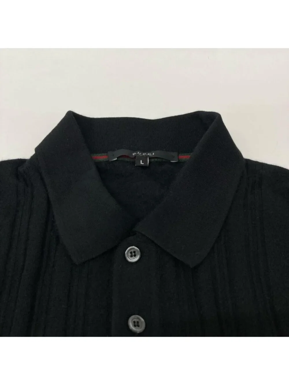 Gucci Black Cashmere Long Three Piece Polo